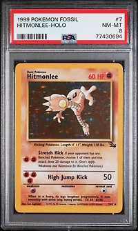 1999 Pokemon Fossil 7 Hitmonlee PSA