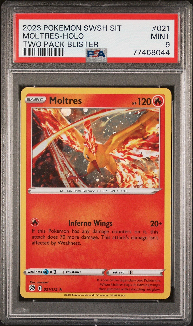 2023 Pokemon Sword And Shield Silver Tempest Two Pack Blister 021 Moltres-holo PSA 9