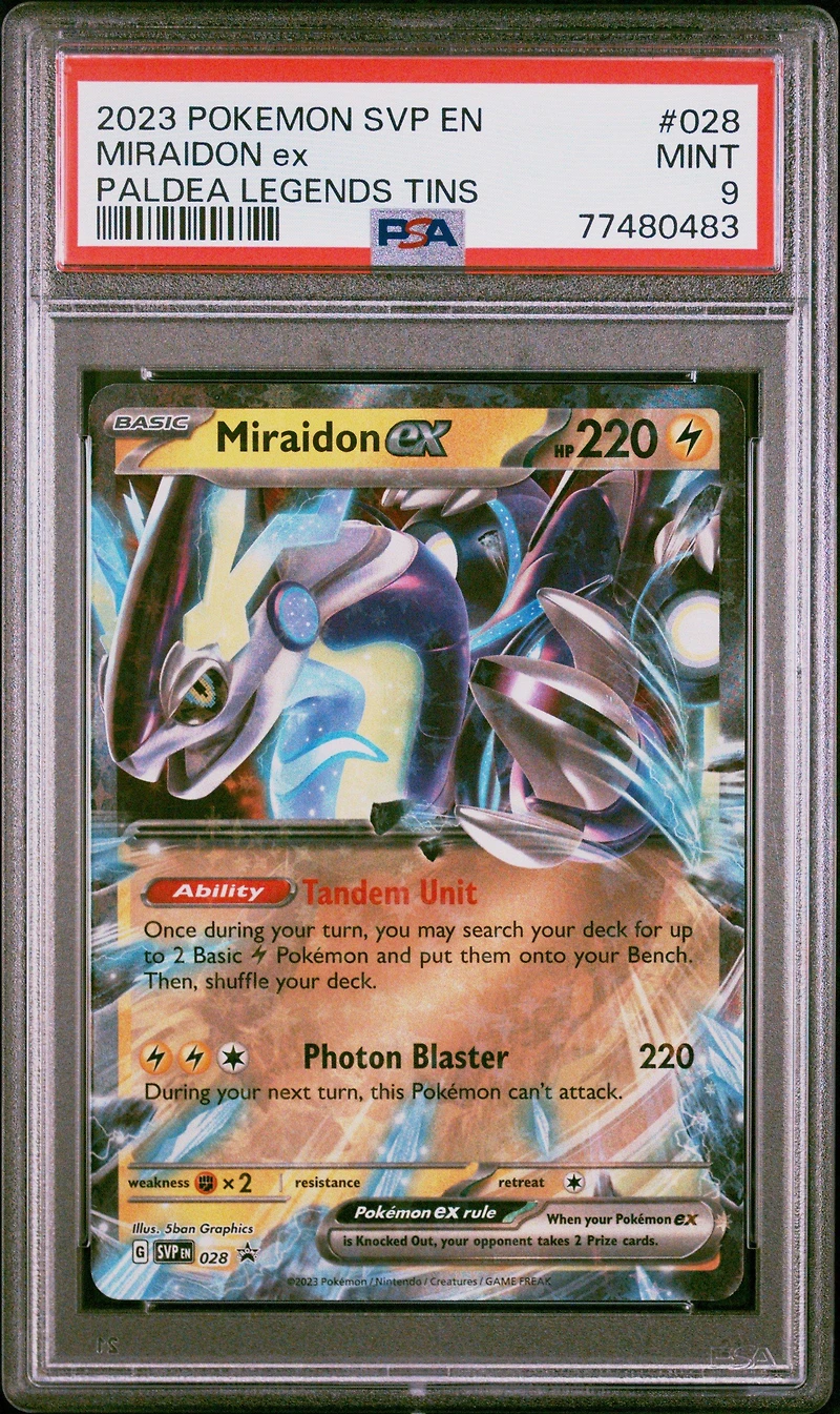 2023 Pokemon Svp En-sv Black Star Promo 028 Miraidon Ex Paldea Legends Tins PSA