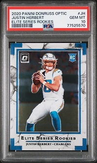 2020 Panini Donruss Optic Elite Series Rookies Jh Justin Herbert PSA 10