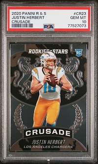 2020 Panini Rookies & Stars Crusade Cr23 Justin Herbert PSA 10