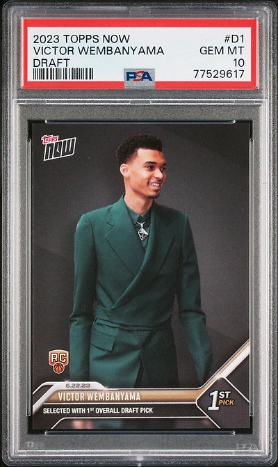 2023 Topps Now Draft D1 Victor Wembanyama PSA