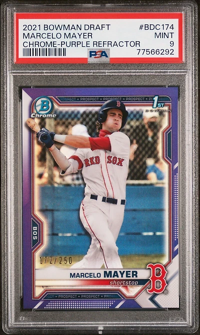 2021 Bowman Draft Bdc174 Marcelo Mayer Chrome-purple Refractor PSA 9