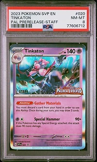 2023 Pokemon Svp En-sv Black Star Promo 020 Tinkaton Paldea Evolved Prerelease-staff PSA 8
