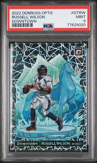 2022 Panini Donruss Optic Downtown Dtrw Russell Wilson PSA 9