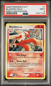 2008 Pokemon Diamond & Pearl Great Encounters 1 Blaziken-holo PSA 9