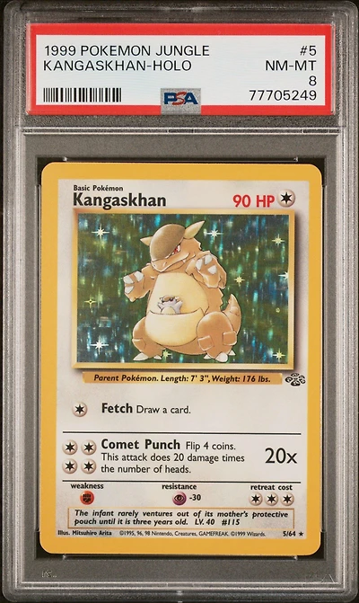 1999 Pokemon Jungle 5 Kangaskhan PSA 8