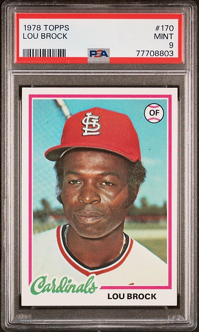 1978 Topps 170 Lou Brock PSA 9