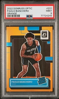 2022 Panini Donruss Optic 221 Paolo Banchero Orange PSA 9