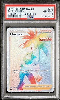 2021 Pokemon Sword & Shield Chilling Reign 215 Full Art/flannery Secret PSA 10
