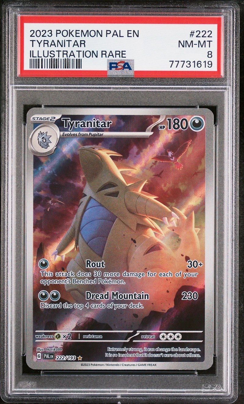 2023 Pokemon Pal En-paldea Evolved 222 Tyranitar Illustration Rare PSA