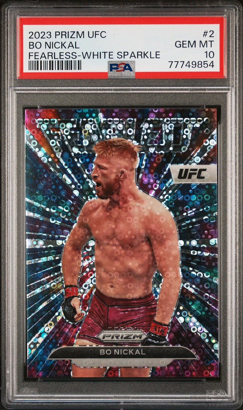 2023 Panini Prizm Ufc Fearless 2 Bo Nickal White Sparkle PSA 10