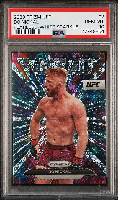 2023 Panini Prizm Ufc Fearless 2 Bo Nickal White Sparkle PSA 10