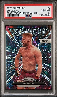 2023 Panini Prizm Ufc Fearless 2 Bo Nickal White Sparkle PSA 10