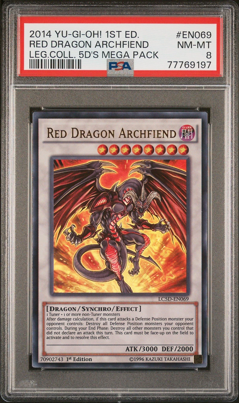 2014 Yu-gi-oh! Legendary Collection 5d's Mega Pack En069 Red Dragon Archfiend 1st Edition PSA 8