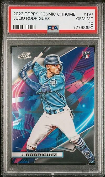 2022 Topps Cosmic Chrome 197 Julio Rodriguez PSA 10