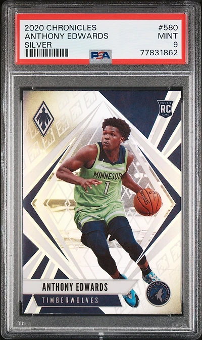 2020 Panini Chronicles 580 Anthony Edwards Silver PSA 9