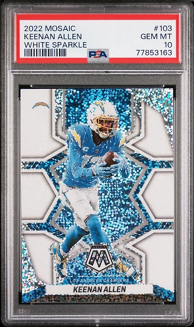 2022 Panini Mosaic 103 Keenan Allen White Sparkle PSA 10