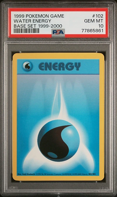 1999 Pokemon Game 102 Water Energy Base Set 1999-2000 PSA 10