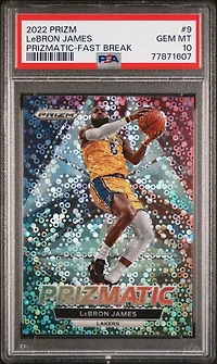 2022 Panini Prizm Prizmatic 9 Lebron James Fast Break PSA 10