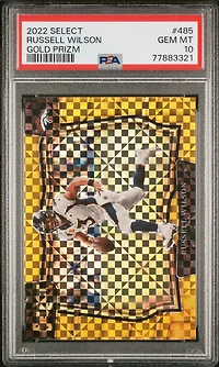 2022 Panini Select 485 Russell Wilson Gold Prizm PSA 10