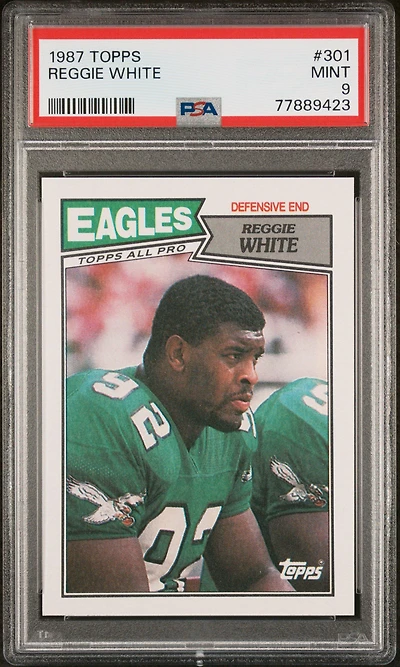 1987 Topps 301 Reggie White PSA 9