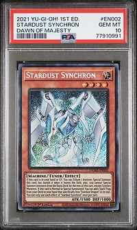 2021 Yu-gi-oh! Dama-dawn Of Majesty En002 Stardust Synchron 1st Edition PSA 10