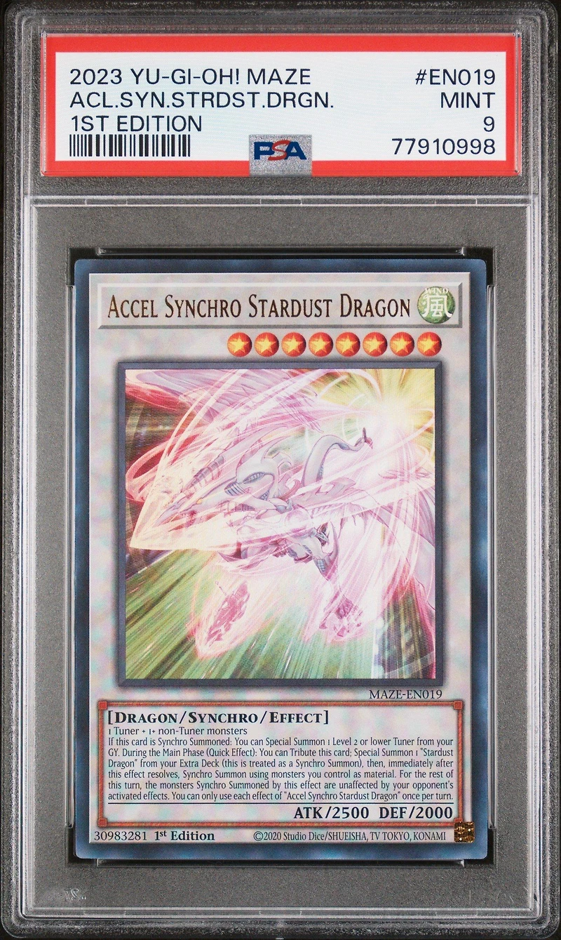 2023 Yu-gi-oh! Maze Of Memories En019 Accel Synchro Stardust Dragon 1st Edition PSA 9