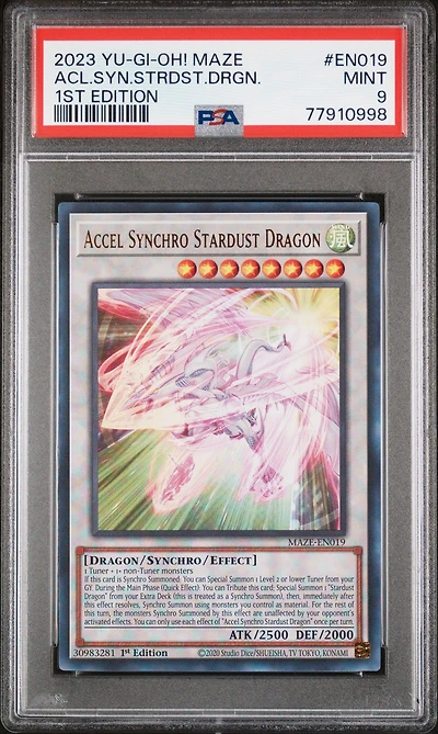 2023 Yu-gi-oh! Maze Of Memories En019 Accel Synchro Stardust Dragon 1st Edition PSA 9