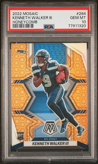 2022 Panini Mosaic 284 Kenneth Walker Iii Honeycomb PSA 10