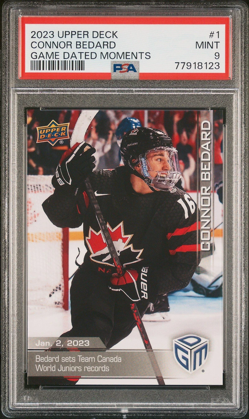 2023 Upper Deck Game Dated Moments Connor Bedard PSA