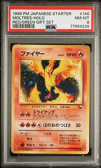 1998 Pokemon Japanese Red/green Gift Set 146 Moltres-holo PSA 8