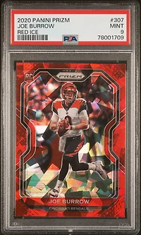 2020 Panini Prizm 307 Joe Burrow Red Ice PSA 9