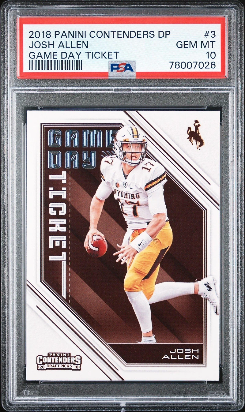 2018 Panini Contenders Draft Picks Game Day Ticket 3 Josh Allen PSA 10