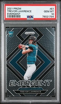 2021 Panini Prizm Emergent E1 Trevor Lawrence PSA 10