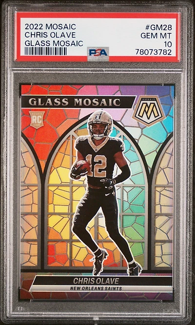 2022 Panini Mosaic Glass Mosaic Gm28 Chris Olave PSA 10