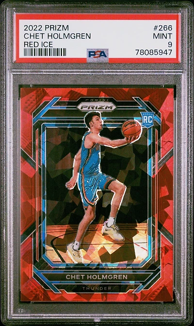 2022 Panini Prizm 266 Chet Holmgren Red Ice PSA