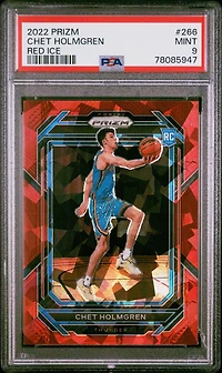 2022 Panini Prizm 266 Chet Holmgren Red Ice PSA