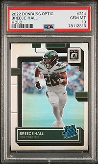 2022 Panini Donruss Optic 214 Breece Hall Holo PSA 10