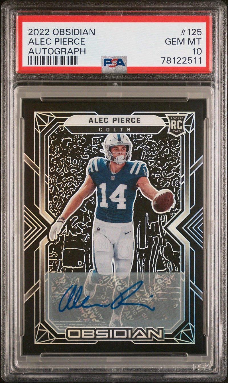 2022 Panini Obsidian 125 Alec Pierce Autograph PSA 10