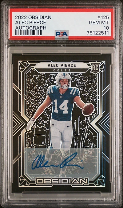 2022 Panini Obsidian 125 Alec Pierce Autograph PSA 10