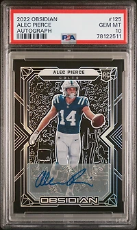 2022 Panini Obsidian 125 Alec Pierce Autograph PSA 10