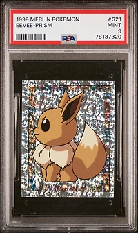 1999 Merlin Pokemon S21 Eevee-prism PSA 9