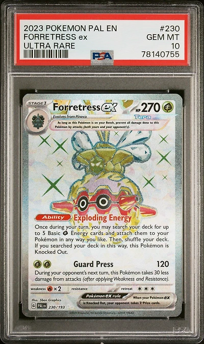 2023 Pokemon Pal En-paldea Evolved 230 Forretress Ex Ultra Rare PSA 10