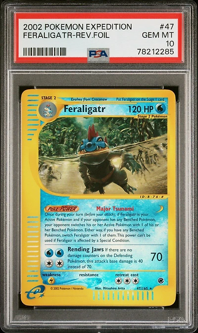 2002 Pokemon Expedition 47 Feraligatr-reverse Foil PSA 10