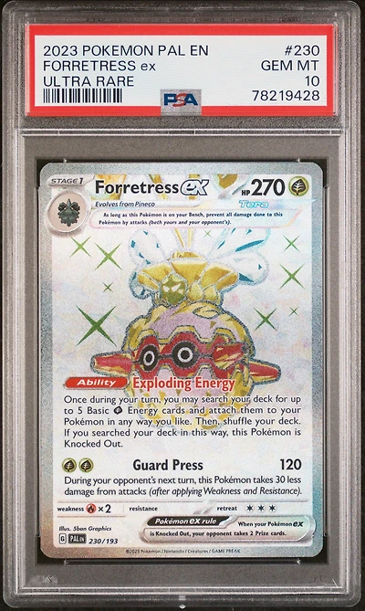 2023 Pokemon Pal En-paldea Evolved 230 Forretress Ex Ultra Rare PSA 10