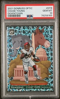 2021 Panini Donruss Optic Downtown Dt8 Chase Young PSA 10