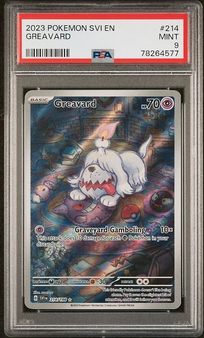 2023 Pokemon Svi En-scarlet & Violet 214 Greavard Illustration Rare PSA