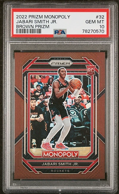 2022 Panini Prizm Monopoly 32 Jabari Smith Jr. Brown Prizm PSA 10