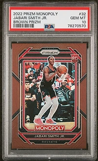 2022 Panini Prizm Monopoly 32 Jabari Smith Jr. Brown Prizm PSA 10